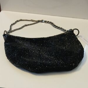 Topshop Black Beaded Shoulder Bag NWT